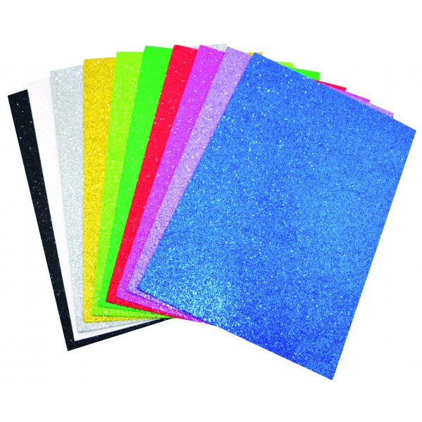 Dekorgummi - Mjuka ark 10 st glitter