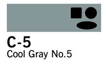 Copic Marker - C5 - Cool Grey Nr. 5 - Tuschpenne, Penne, Penne, kridt & tusch