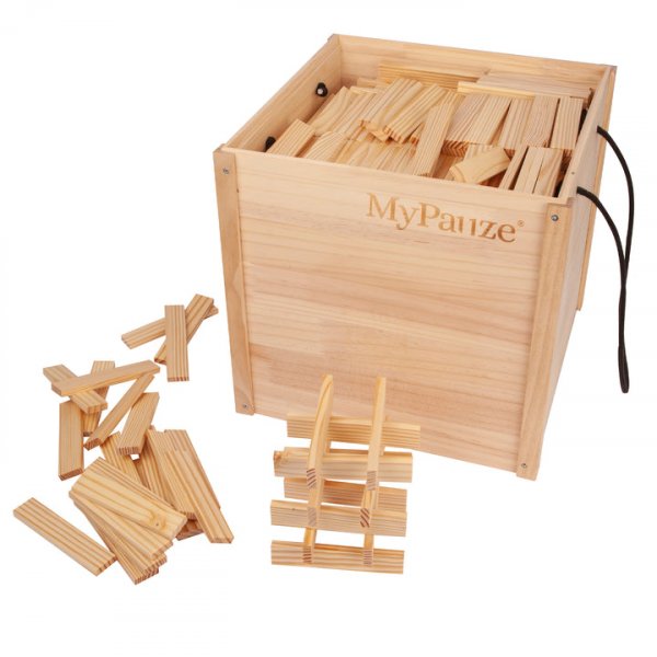 Byggstavar i furu 12 x 2 cm tr�f�rgade FSC 100% - 1000 st