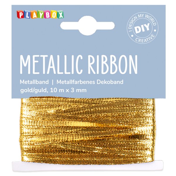 Metallicband 3 mm - Guld och silver Metallicband 3 mm - Guld och silver