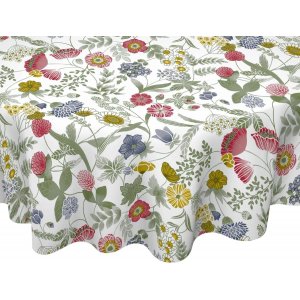 Vaxduk rund - Hilda vit/r�d