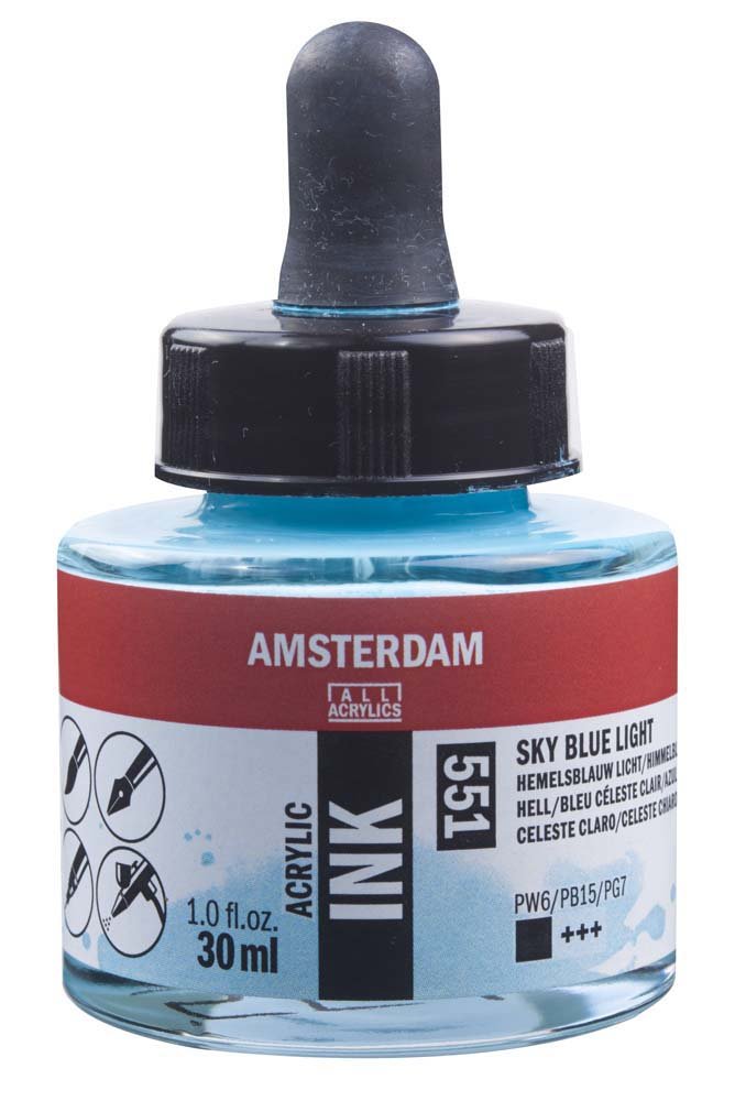Akrylmarker Amsterdam 30 ml - Sky Blue Light - Tusch & Blæk, Kunstnerfarver