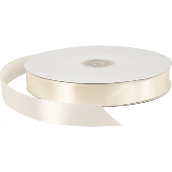 Satinband - råvit - B20 mm - 100 m Satinband - råvit - B20 mm - 100 m