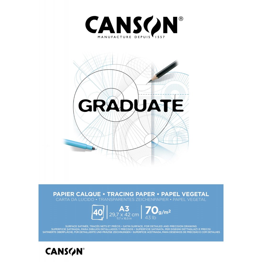 Canson Calque 70g - A3 - Kalkerpapper, Papper för kontoret, Kontorsmaterial