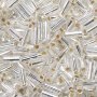 Bohemrocaille p�rlor 5 x 2 mm, silverglans