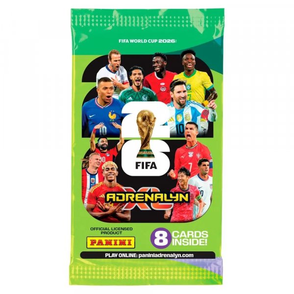 Samlarkort FIFA World Cup 2026 Adrenalyn XL booster pack med 8 kort