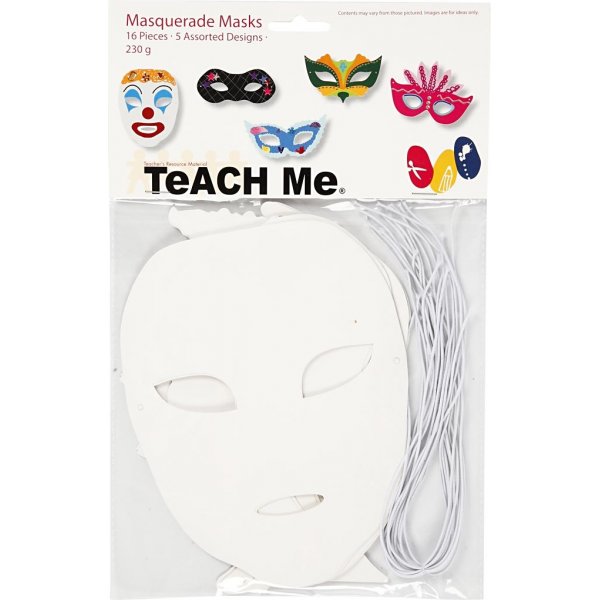 TeACH Me Teatermasker - vit - 16 st TeACH Me Teatermasker - vit - 16 st