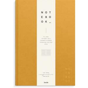 Notesbog tekstil sennep A4 linjeret Notesbog tekstil sennep A4 linjeret