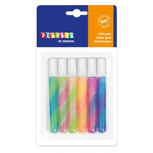 Glitterlim Randig - 6 st