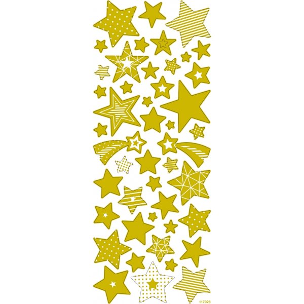 Stickers - guld - stjärnor - 10 x 24 cm Stickers - guld - stjärnor - 10 x 24 cm