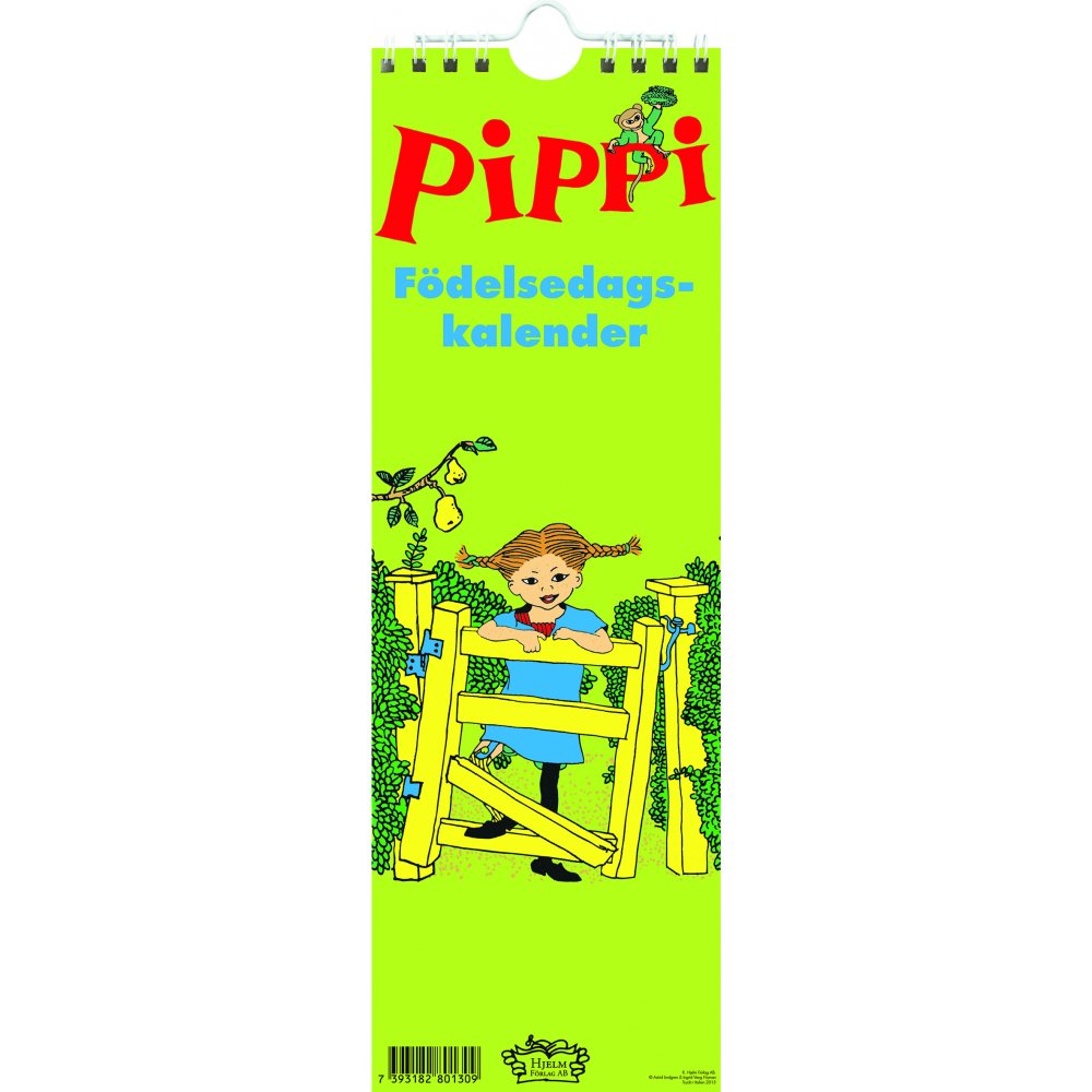 Fødselsdagskalender - Pippi - Vægkalendere, Kalender, Kontorartikler