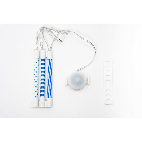 LED ekersbelysning cykel bl� 3-pack - batteridriven