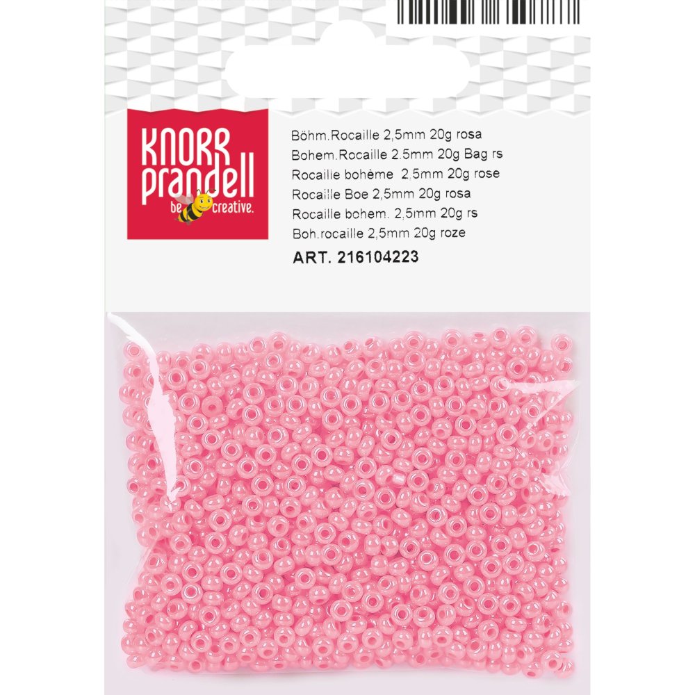 Boheme rocailleperler 2,5 mm, 20 g, rosa - Blandinger af rocaillesperler, Rocaillesperler, Håndværk