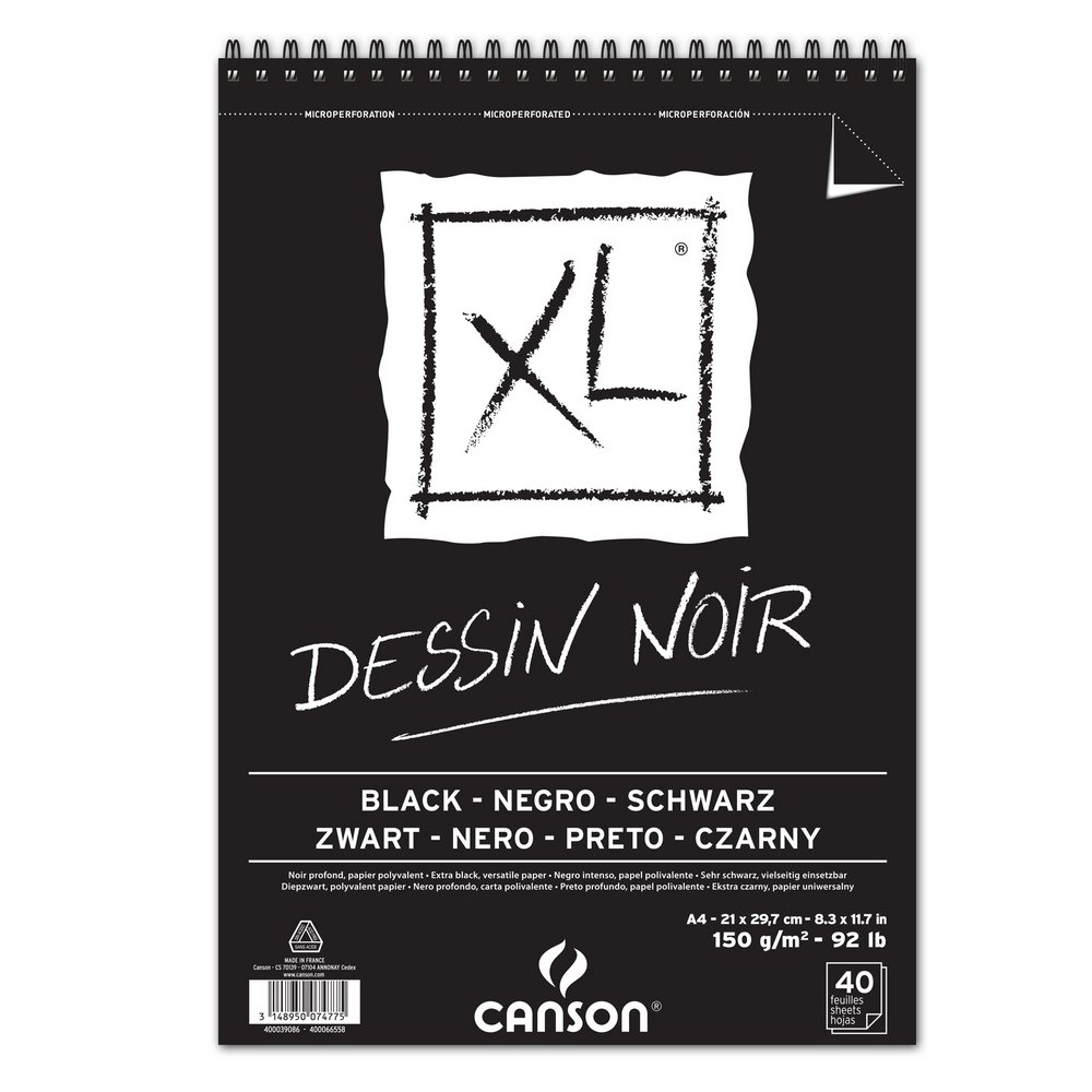 Canson XL Dessin Noir 150 g - A4 - Tegneblok, Blok