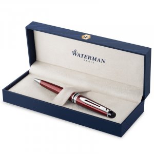 Kulspetspenna Waterman Expert Dark Red - Chrome Trim - Medium