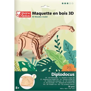 3D-pussel i trä - Diplodocus, 38 delar 3D-pussel i trä - Diplodocus, 38 delar