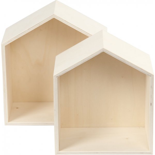 Oppbevaringsbokser - hus - 2 stk Oppbevaringsbokser - hus - 2 stk