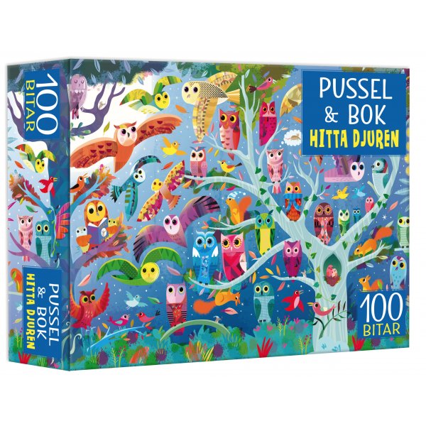 Pysselbok - Pussel & bok: Hitta djuren!