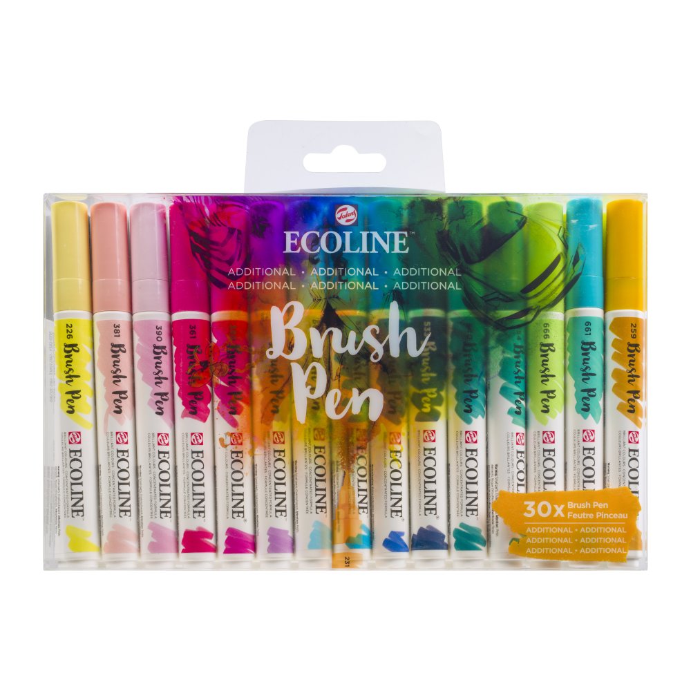 Penselpen Ecoline Brush Pen - 30-pak - Fiberpenne, Penne, Penne, kridt & tusch