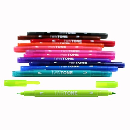 Tombow TwinTone Bright 0,3/0,8 mm 12-pak