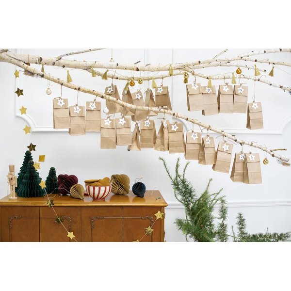 Adventskalender p�sar DIY kraft - 24-pack