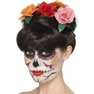 Day of the Dead Peruk med blommor