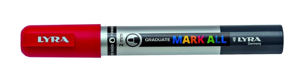 Mark All 2 mm Red - Lyra Mark All, Markers, Penner, Penner, fargestifter og blekk