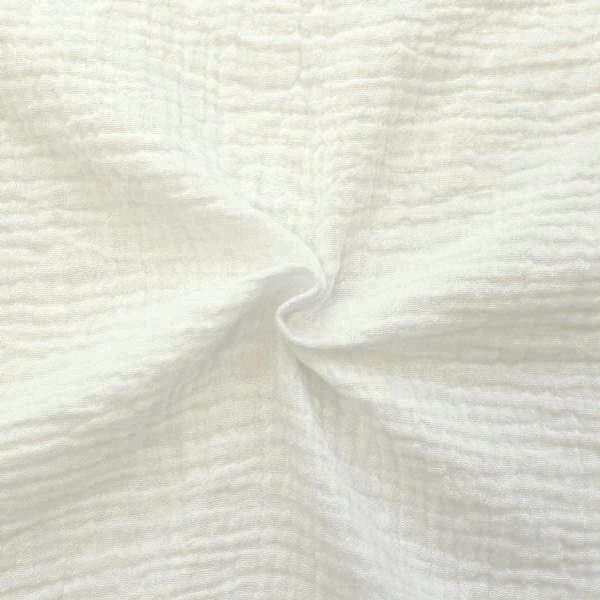 Bomullsmuslin Double Gauze – 130 cm - Cremevit - Enfärgat bomullstyg, Bomullstyg, Tyger