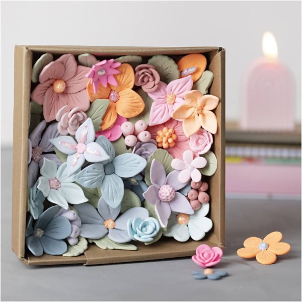 DIY-sett Modelleringsblomster Pastellfarger DIY-sett Modelleringsblomster Pastellfarger