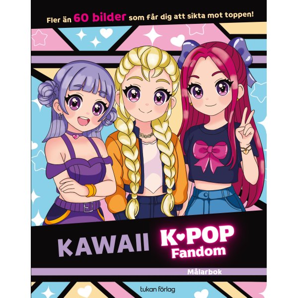 Kawaii K-pop Fandom - fargeleggingsbok med over 60 fargeleggingssider