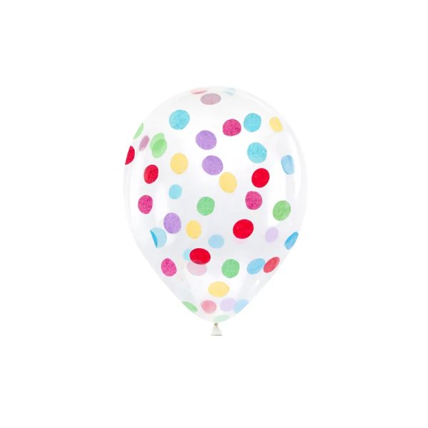 Konfettiballonger med cirklar 30 cm mix - 6-pack Konfettiballonger med cirklar 30 cm mix - 6-pack