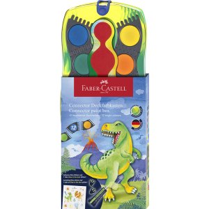 Frgset - Faber-Castell - Connector paint box - Dinosaurie - 12 frger