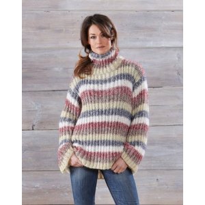 Strikkeopskrift - Oversize sweater med polokrave