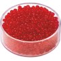 R�da glasp�rlor 2,5 mm, 17 g i plastask