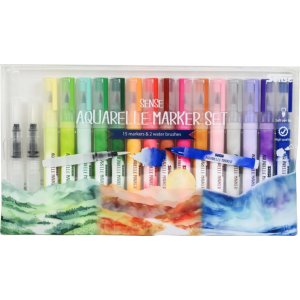 Aquarelle Marker Set Sense 15 färger i presentask Aquarelle Marker Set Sense 15 färger i presentask