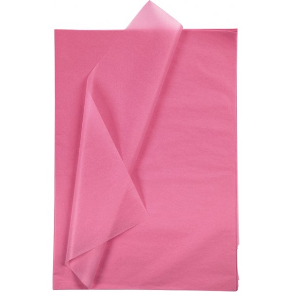 Silkespapper - rosa - 50 x 70 cm - 14 g -10 ark Silkespapper - rosa - 50 x 70 cm - 14 g -10 ark