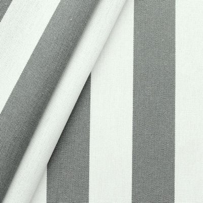 Markisestof & Dekorstof Toldo \\\"Stripes\\\" - Basaltgr-Hvid - 160 cm