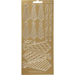 Klistermærker slips 10x23 cm guld - 1 ark Klistermærker slips 10x23 cm guld - 1 ark