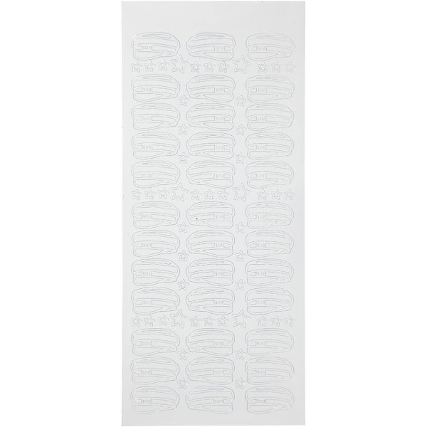 Klistermærker studenterhuer 10x23 cm hvide - 1 ark Klistermærker studenterhuer 10x23 cm hvide - 1 ark