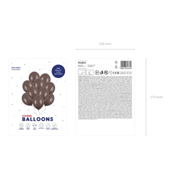 Ballonger strong ca 30 cm kakaobruna - 10-pack Ballonger strong ca 30 cm kakaobruna - 10-pack