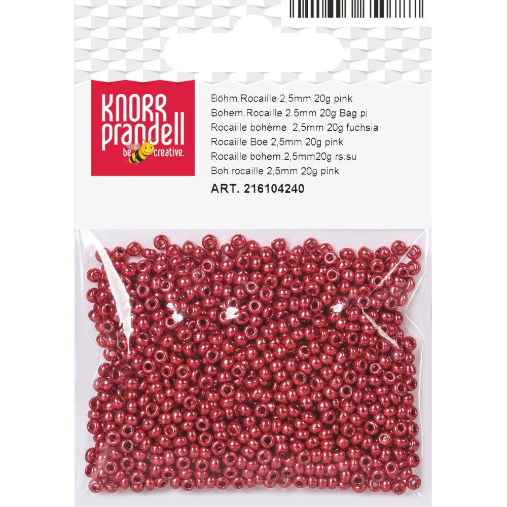Rocailleperler 2,5 mm rosa metallic, 20 g - Blandinger av rocailleperler, Rocaillesperlor, Håndverk