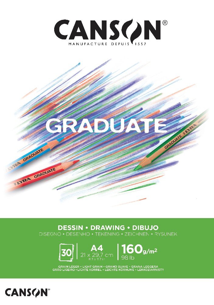 Graduate Tegneblok 160 g 30 ark - A4 - Tegneblok, Blok