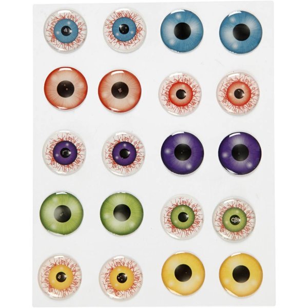 3D-ögon självlysande 20 mm 10 par - Ark 3D-ögon självlysande 20 mm 10 par - Ark