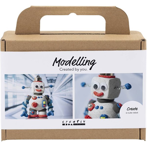 Mini DIY-sæt Modelleringsvoksrobot Blå/Grå/Rød Mini DIY-sæt Modelleringsvoksrobot Blå/Grå/Rød