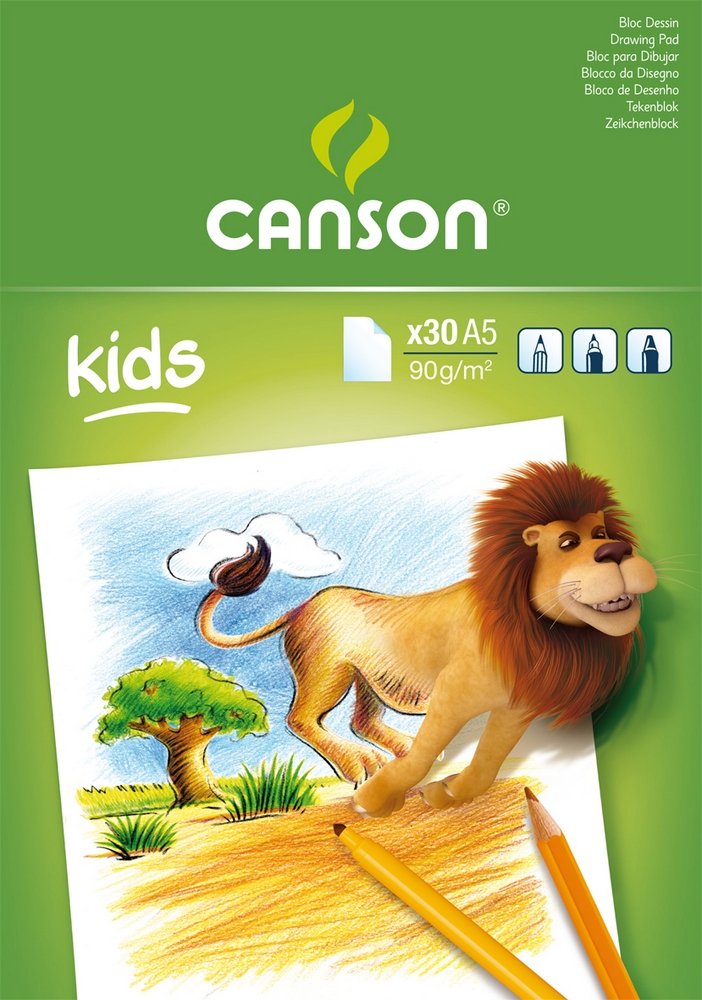 Canson Kids Tegnepapir 90 g - A5 - Øvrige papirer, Blok
