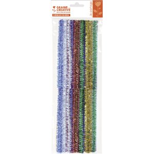 Glittriga piprensare 6 mm, 20-pack i julf�rger