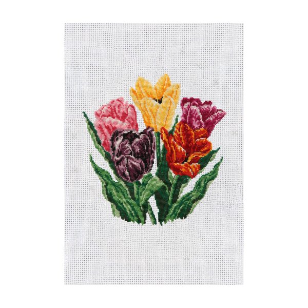 Broderisett Søte tulipaner - maleri 20x20 cm Broderisett Søte tulipaner - maleri 20x20 cm