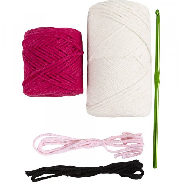 DIY kit amigurumi f�r pink og off-white - 1 pakke.