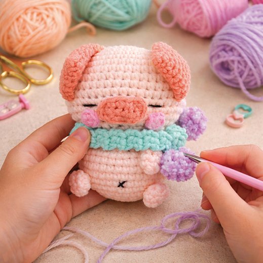 Mini amigurumi-gris, 10 cm Mini amigurumi-gris, 10 cm