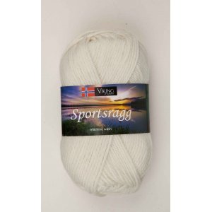 Viking garn Sportsragg 50g - Naturvit (502) SR